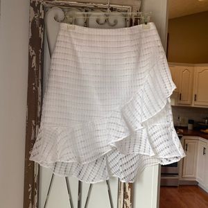 White Ruffle Hem Skirt